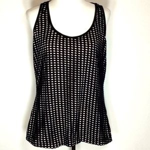 Black Mesh Tank with Nude Lining